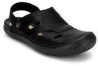 clarks mens casual wirrel beat leather sandals in black