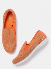 Crew Street Orange & Beige Woven Design Running Shoes women
