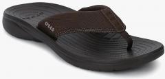 Crocs Brown Solid Thong Flip Flops men