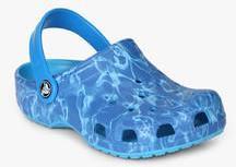 Crocs Classic Graphic Blue Clog Sandals girls