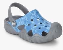 Crocs Swiftwater Graphic Blue Clog Sandals boys