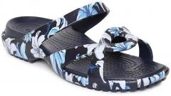 Crocs Women Navy Blue Meleen Twist Printed Open Toe Flats
