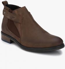 Delize Brown Leather Mid Top Boots men