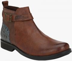 Delize Brown Leather Mid Top Flat Boots men