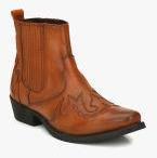 Delize Tan Patent Leather Flat Boots men