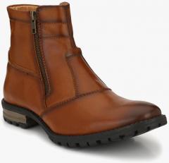 Delize Tan Synthetic Leather Mid Top Flat Boots men