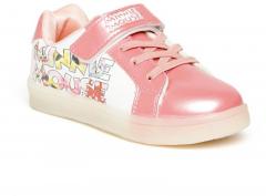 Disney White & Pink Printed Sneakers girls