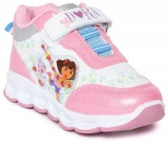 Dora Pink & White Printed Sneakers girls
