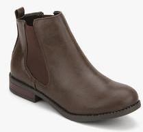 Dorothy Perkins Bea Chelsea Brown Ankle Length Boots women