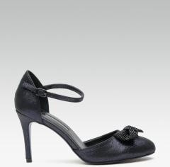Dorothy Perkins Navy Blue Shimmer Pumps With Bow Detail women