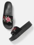 Dressberry Black Woven Design Sandals women