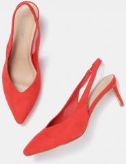 Dressberry Coral Red Solid Pumps women