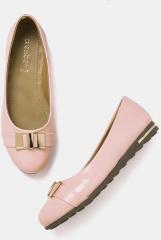 Dressberry Pink Solid Ballerinas With Bow Detail women