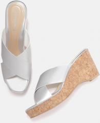 Dressberry Silver Toned Solid Wedges women