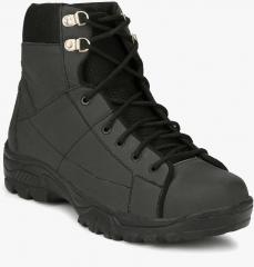 Eego Italy Grey Leather High Top Trekking Shoes men