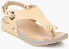 Elle Beige Open Toe Flats Sandals women