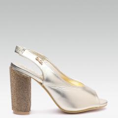 Elle Gold Toned Solid Peep Toes women