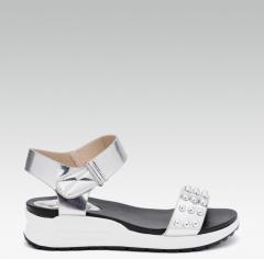 Elle Silver Toned Embellished Sandals women