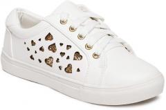Fame Forever by Lifestyle Girls White Embellished Sneakers