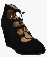 Flat N Heels Black Wedges women