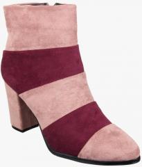 Flat N Heels Pink Heeled Boots women