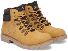 Gas Mustard Solid Leather Ranier Mid Top Flat Boots men