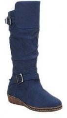 Get Glamr Knee Length Navy Blue Boots women