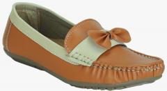 Get Glamr Tan Synthetic Leather Regular Loafers women