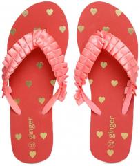 Ginger By Lifestyle Pink Pleated Thong Flip Flops women