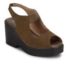 Hype Olive Wedges women