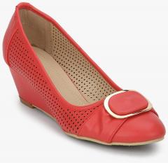 J Collection Red Lazer Cut Belly Shoes women