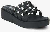 Jove Black Embellished Sandals women