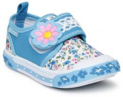 Kittens Blue & White Floral Print Casual Shoes girls