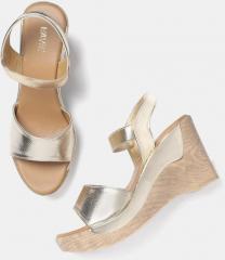 Lavie Gold Toned Solid Wedges women