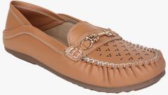 Lovely Chick Tan Moccasins women