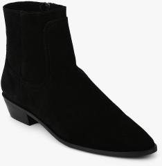 Mango Grisel Black Flat Boots women