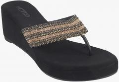 Metro Gold Woven Design Sandals women