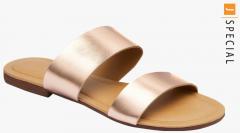 Next Copper Leather Comfort Sandals women