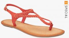 Next Red Leather Comfort Sandals women