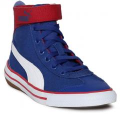Puma Blue Solid Mid Top Sneakers girls