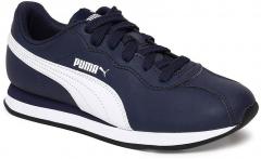 Puma Kids Navy Blue Turin Ii Jr Leather Sneakers boys