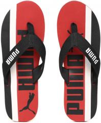 Puma Men Red & Black Robby Graphic X DP Printed Thong Flip Flops
