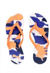 Puma Orange & Blue Ribbons V2 Idp Printed Thong Flip Flops women