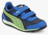 Puma Speed Light Up V Blue Running Shoes girls