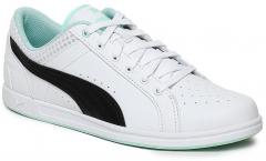 Puma White Ikaz Lo V2 Leather Sportstyle Sneakers women