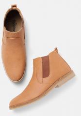 Roadster Tan Brown Perforated Mid Top Flat Boots men