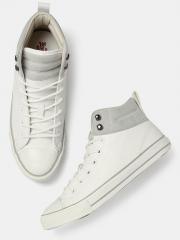Roadster White Solid Sneakers men