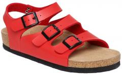Ruosh Red Leather Comfort Sandals women