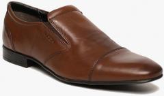 Ruosh Tan Brown Semi Formal Leather Slip On Shoes men