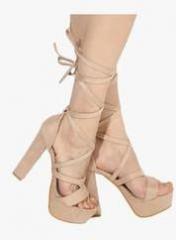 Shoe Couture Beige Tie Up Sandals women